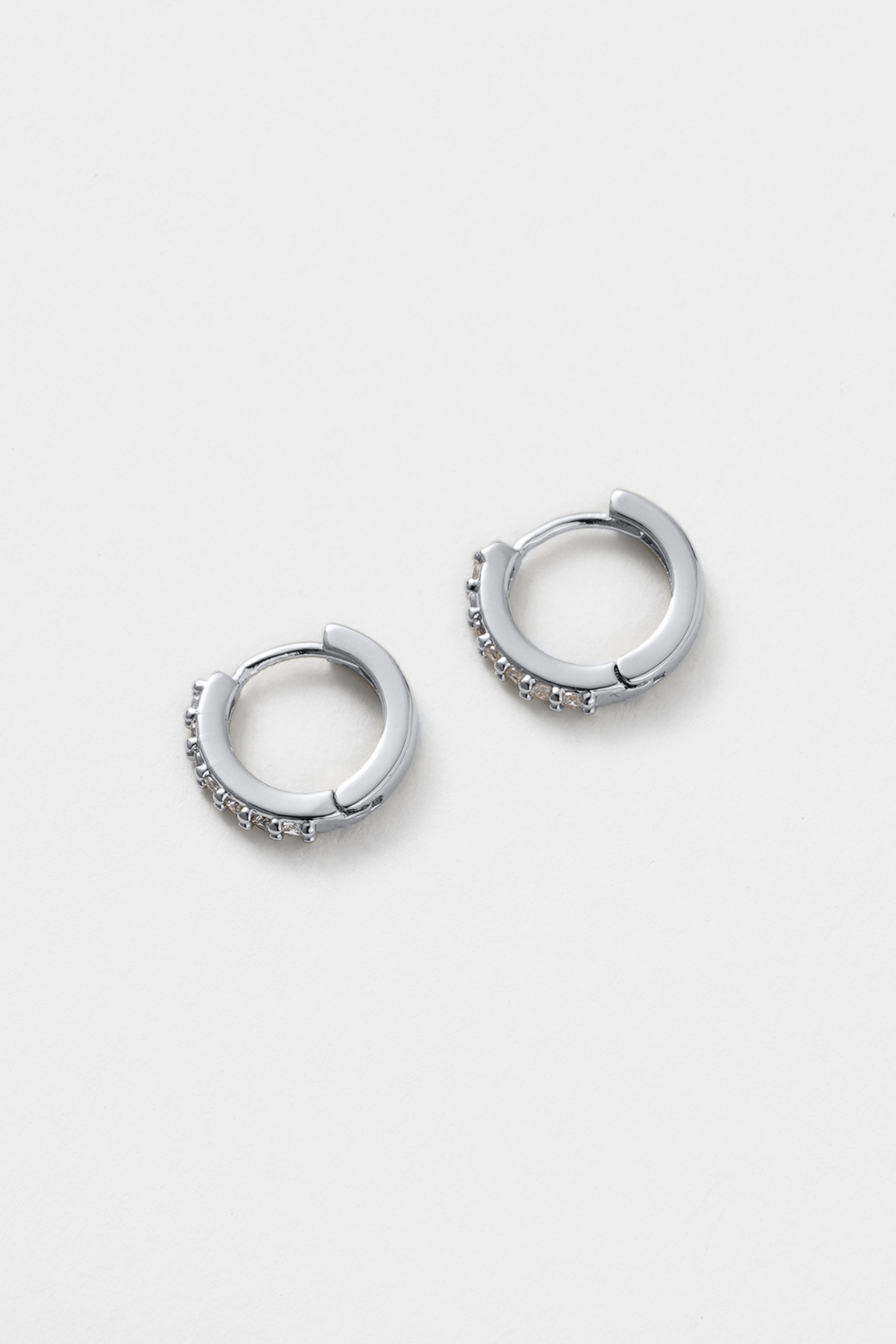 Zafino Ally Crystal Huggie Silver