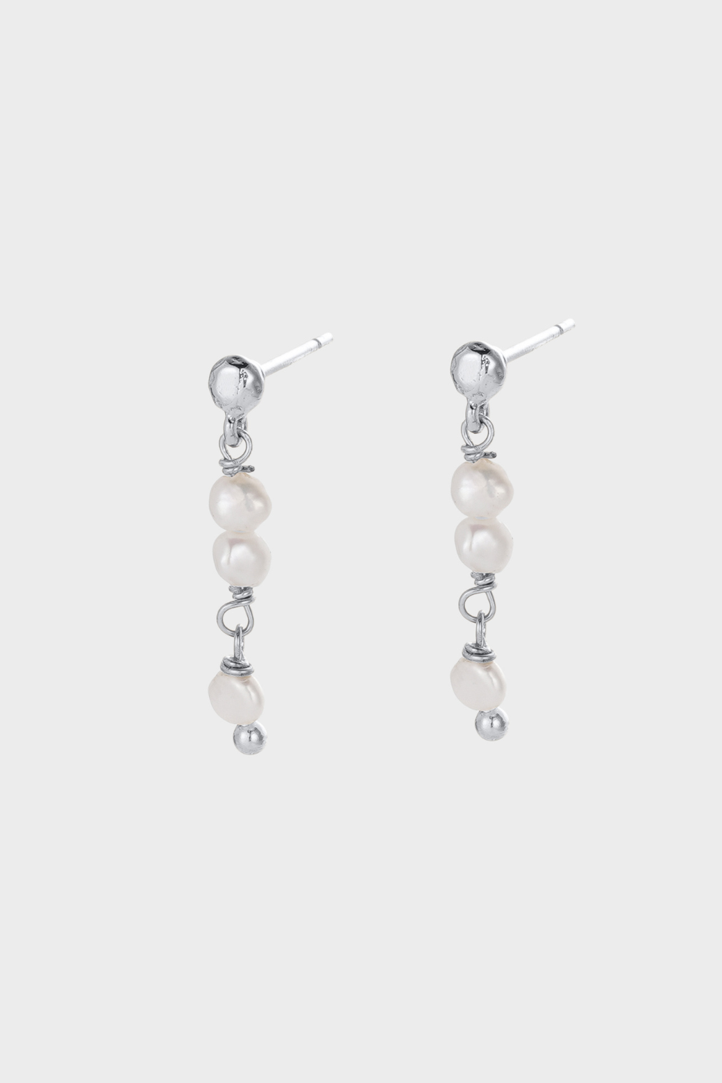 Zafino Annika Pearl Earrings Silver