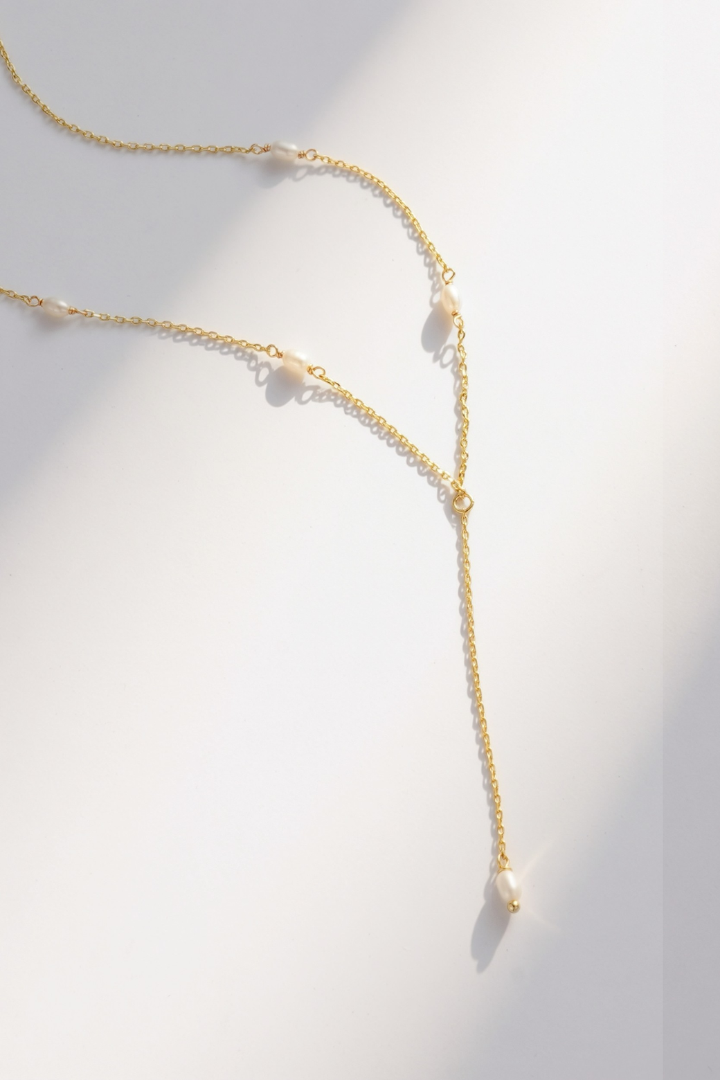 Zafino Annika Pearl Lariat Necklace Gold