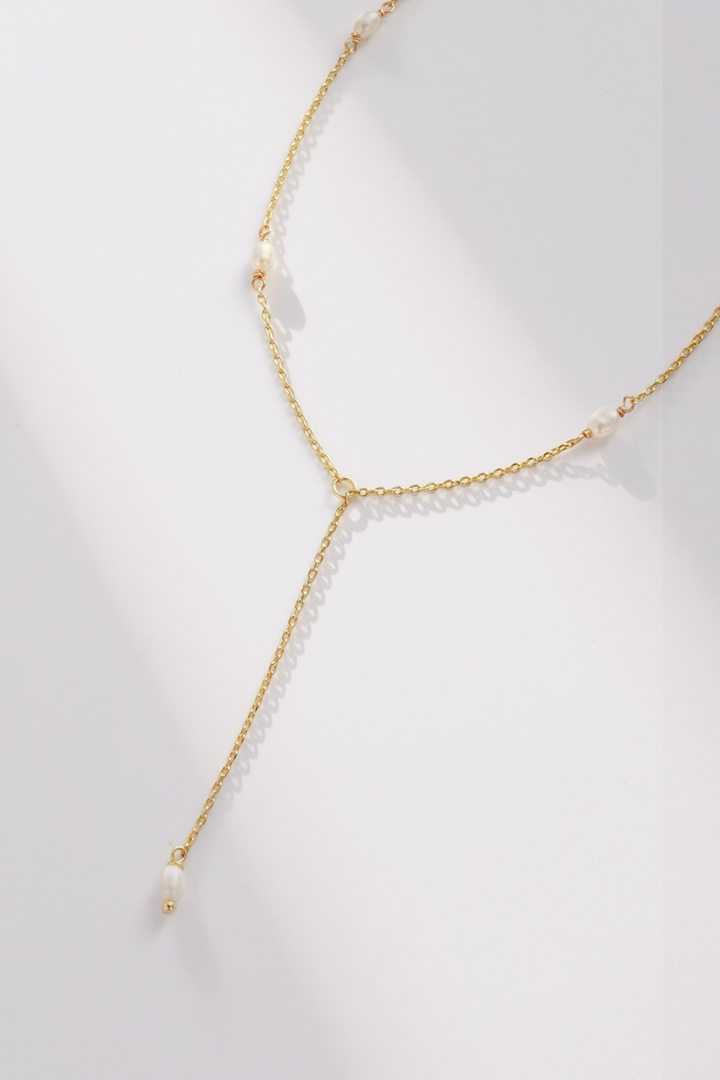 Zafino Annika Pearl Lariat Necklace Gold