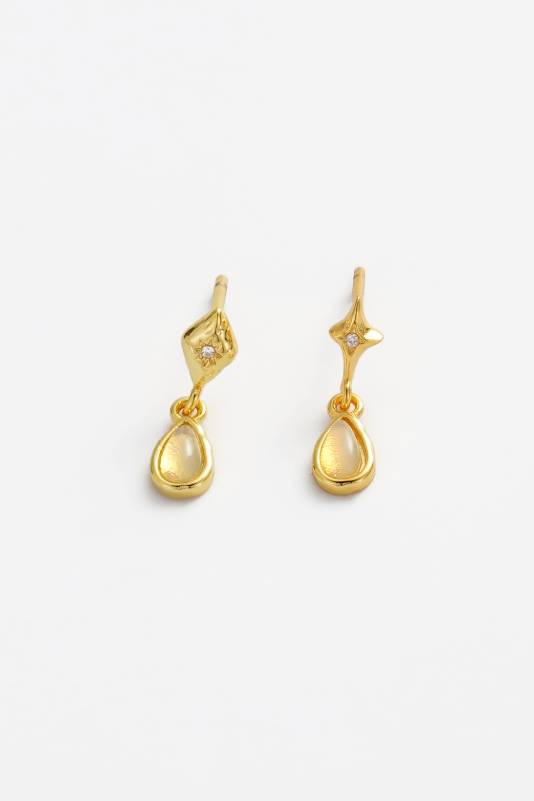 Zafino Clea Crystla Crop Earrings Gold