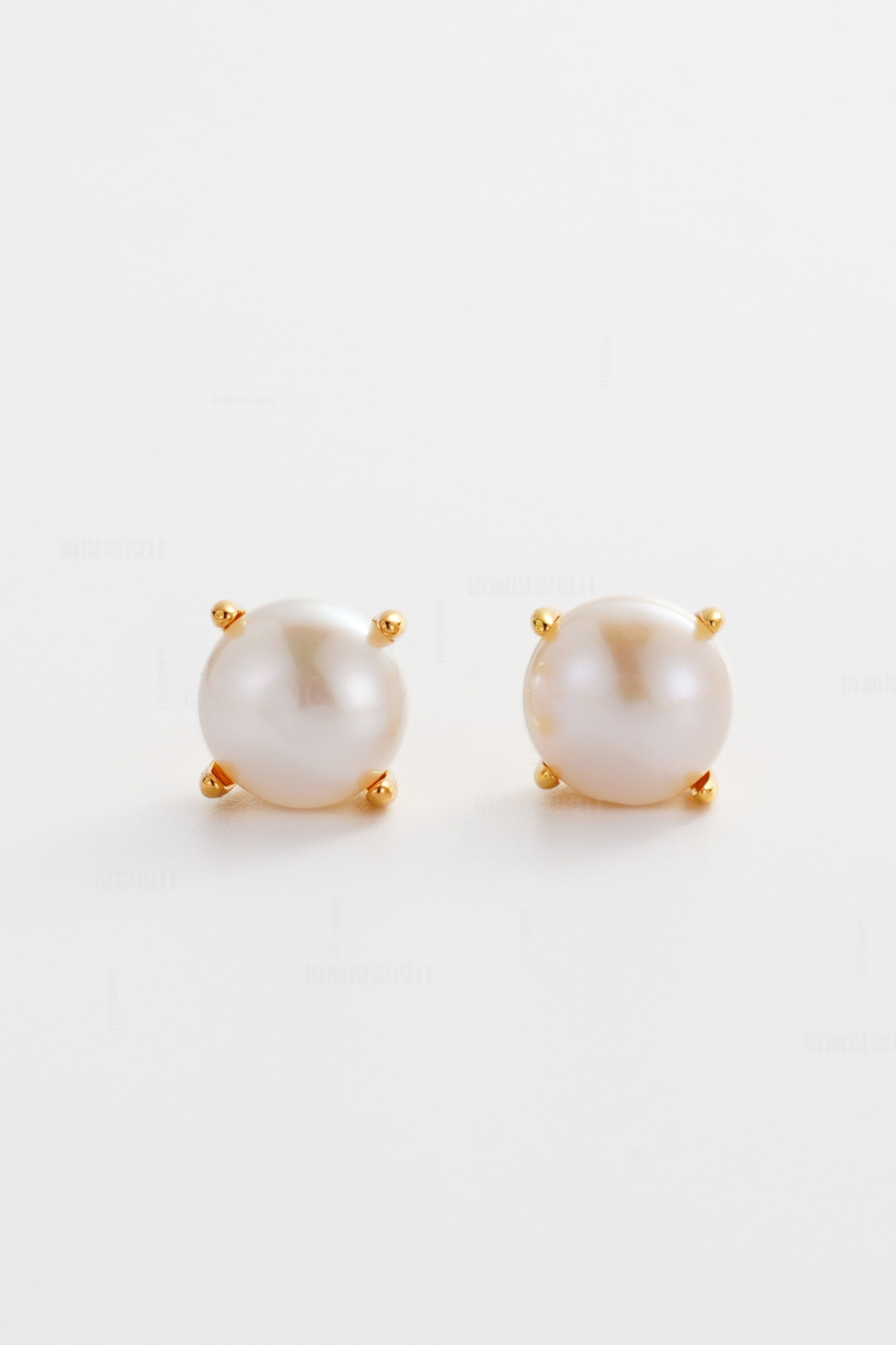 Zafino Elise Pearl Stud Earrings Gold