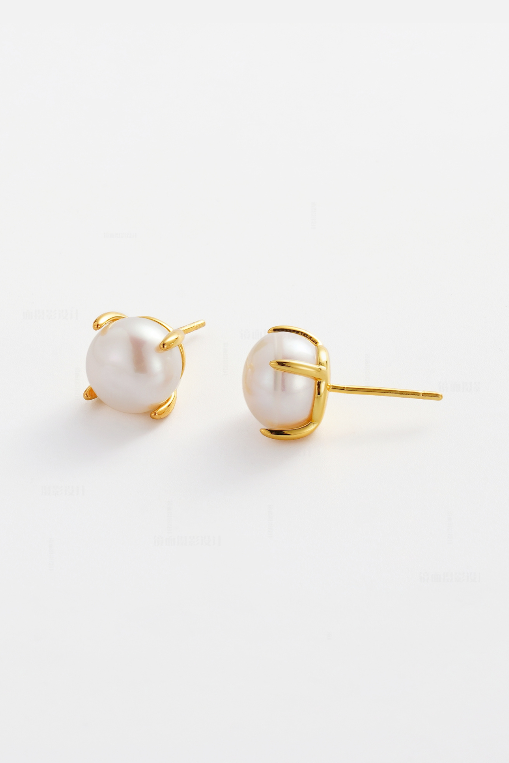 Zafino Elise Pearl Stud Earrings Gold