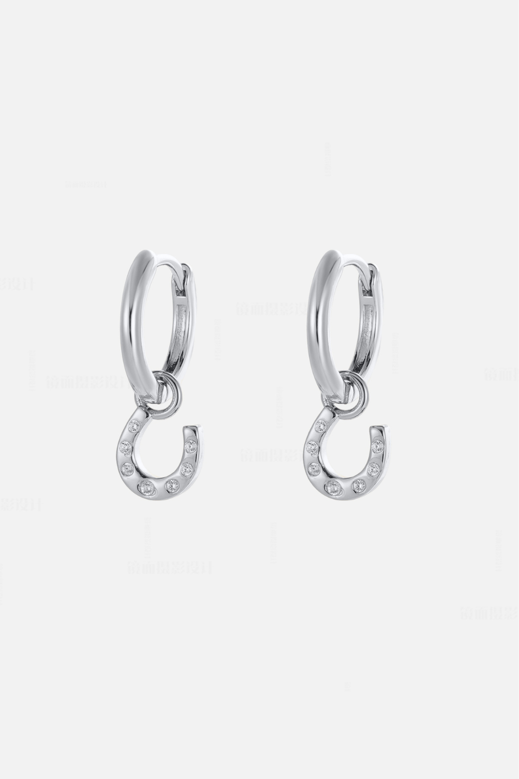 Zafino Lucky Horsehoe Huggie Hoop Silver