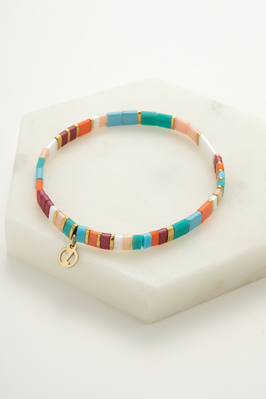 Zafino Tile Bracelet Aqua Coral