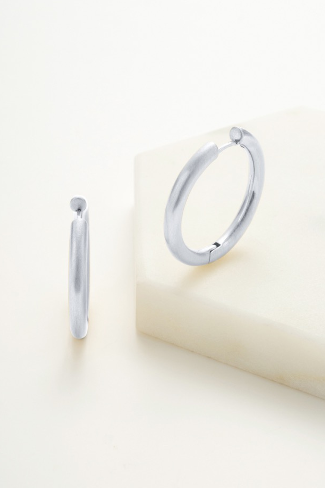 Zafino Kendall Brushed Hoop Large Silver