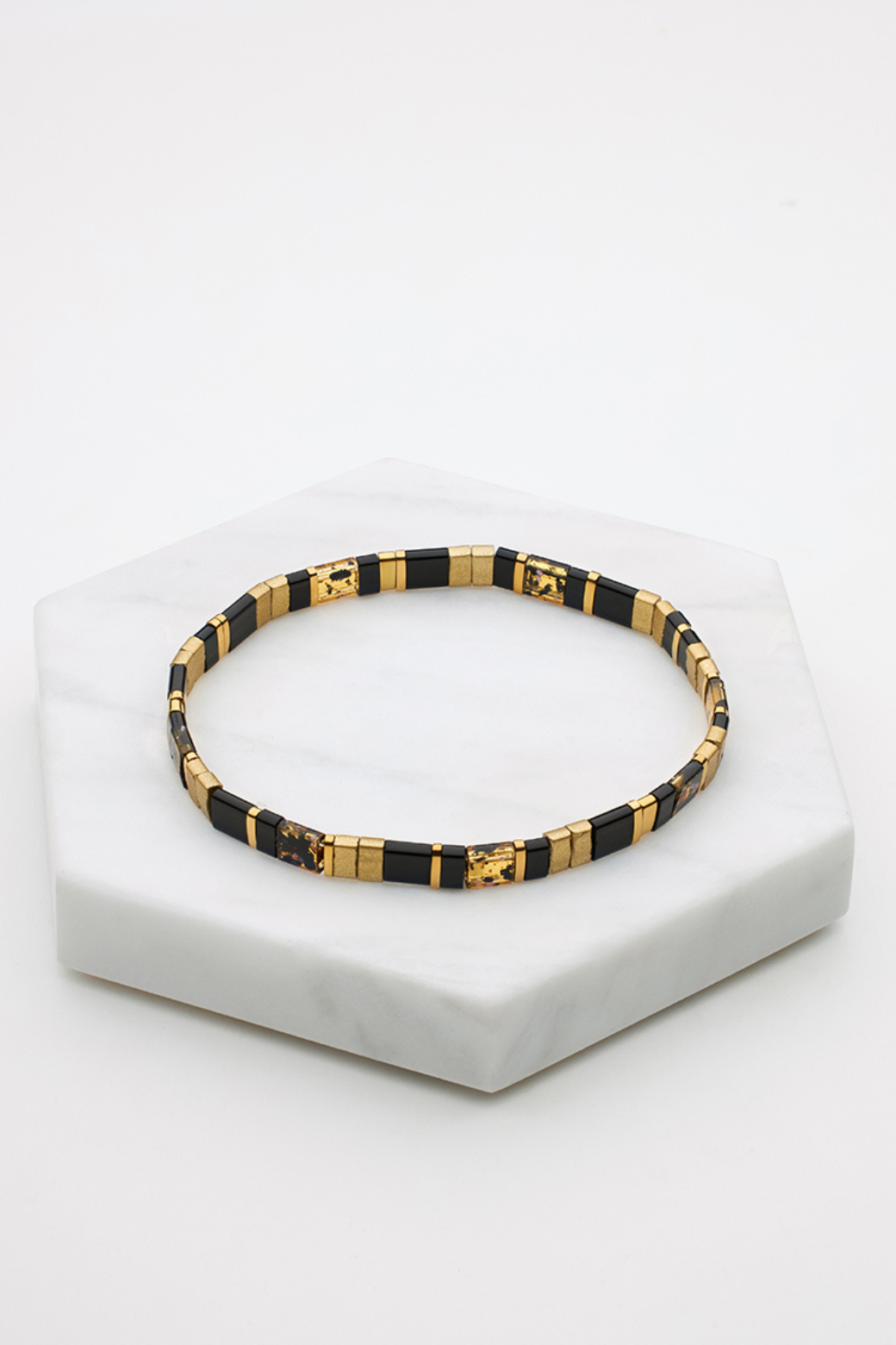 Zafino Tile Bracelet Black/Gold