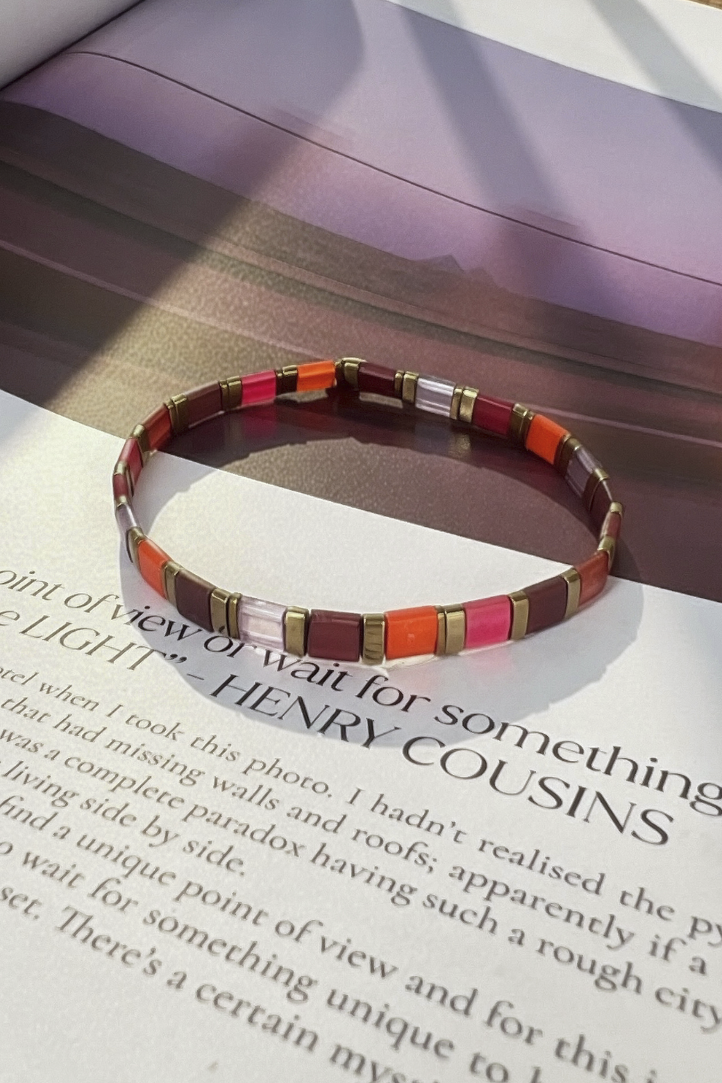 Zafino Tile Bracelet Burgundy