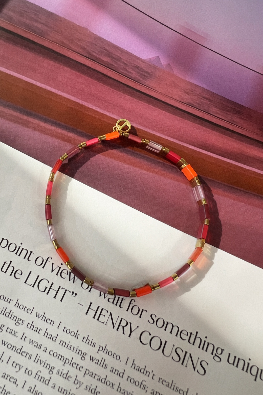 Zafino Tile Bracelet Burgundy