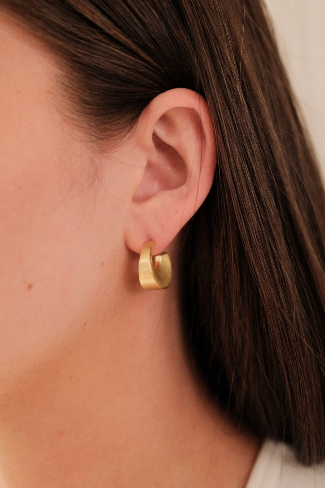 Zafino Harper Hoop Earring Brushed Gold