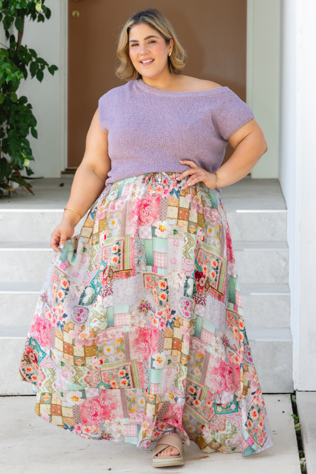 Zali Maxi Skirt Francesca Print Blush