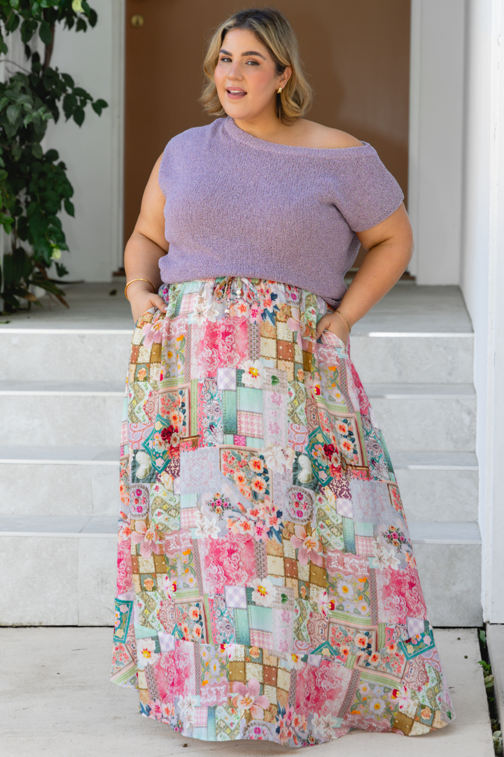 Zali Maxi Skirt Francesca Print Blush