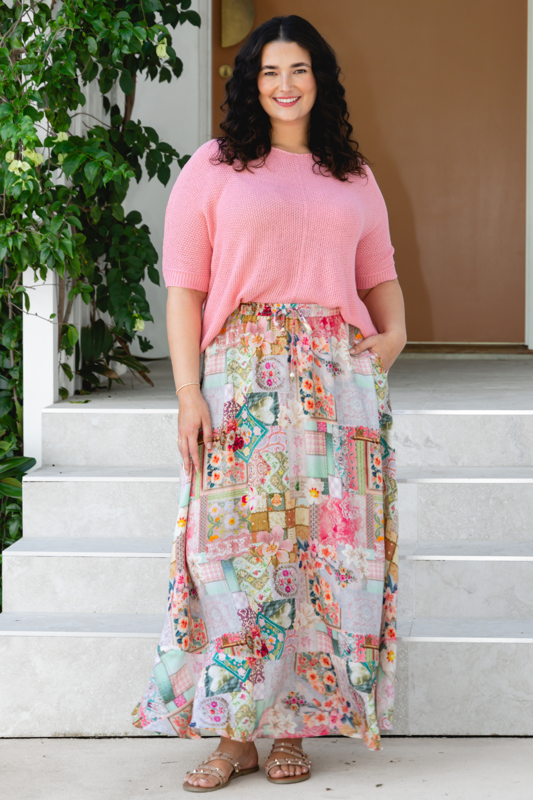 Zali Maxi Skirt Francesca Print Blush