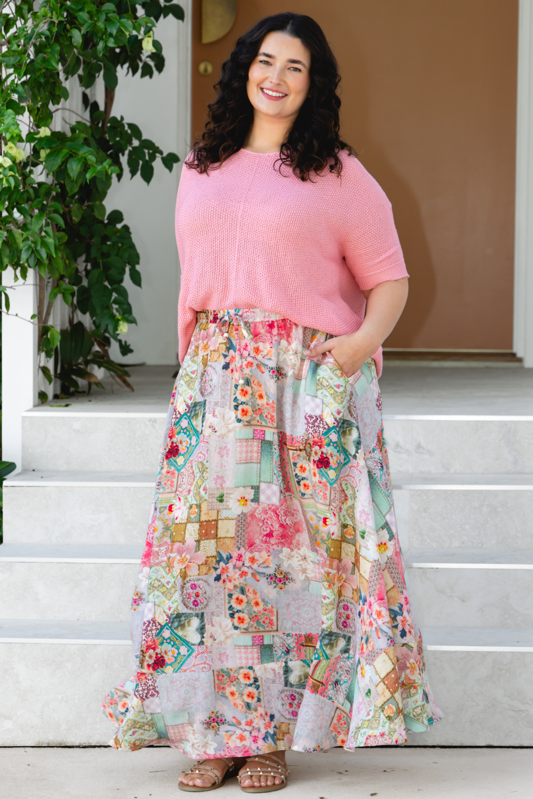 Zali Maxi Skirt Francesca Print Blush