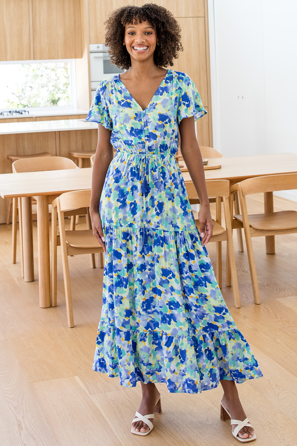 Zara Maxi Dress Seasons Print Multi