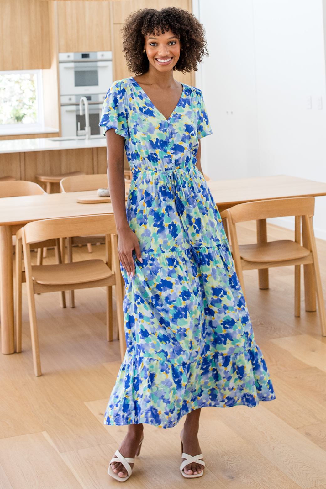 Zara Maxi Dress Seasons Print Multi