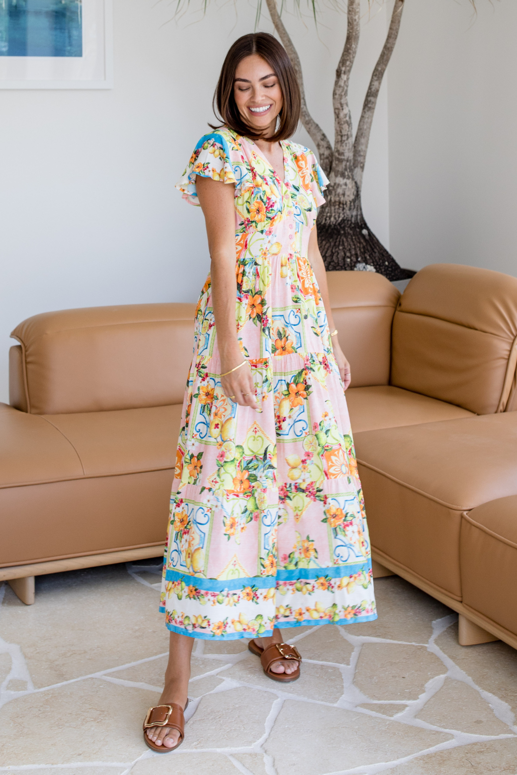 Zoe Maxi Dress Capri Print