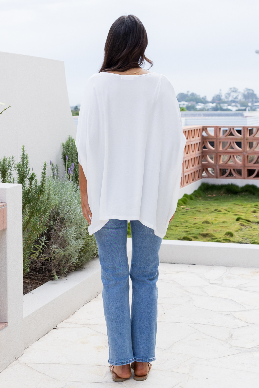 Brodie Drape Top White