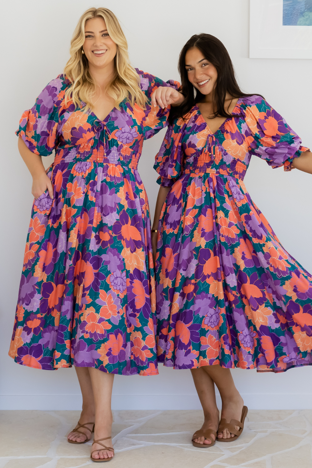 Jade Midi Dress Milan Floral Print