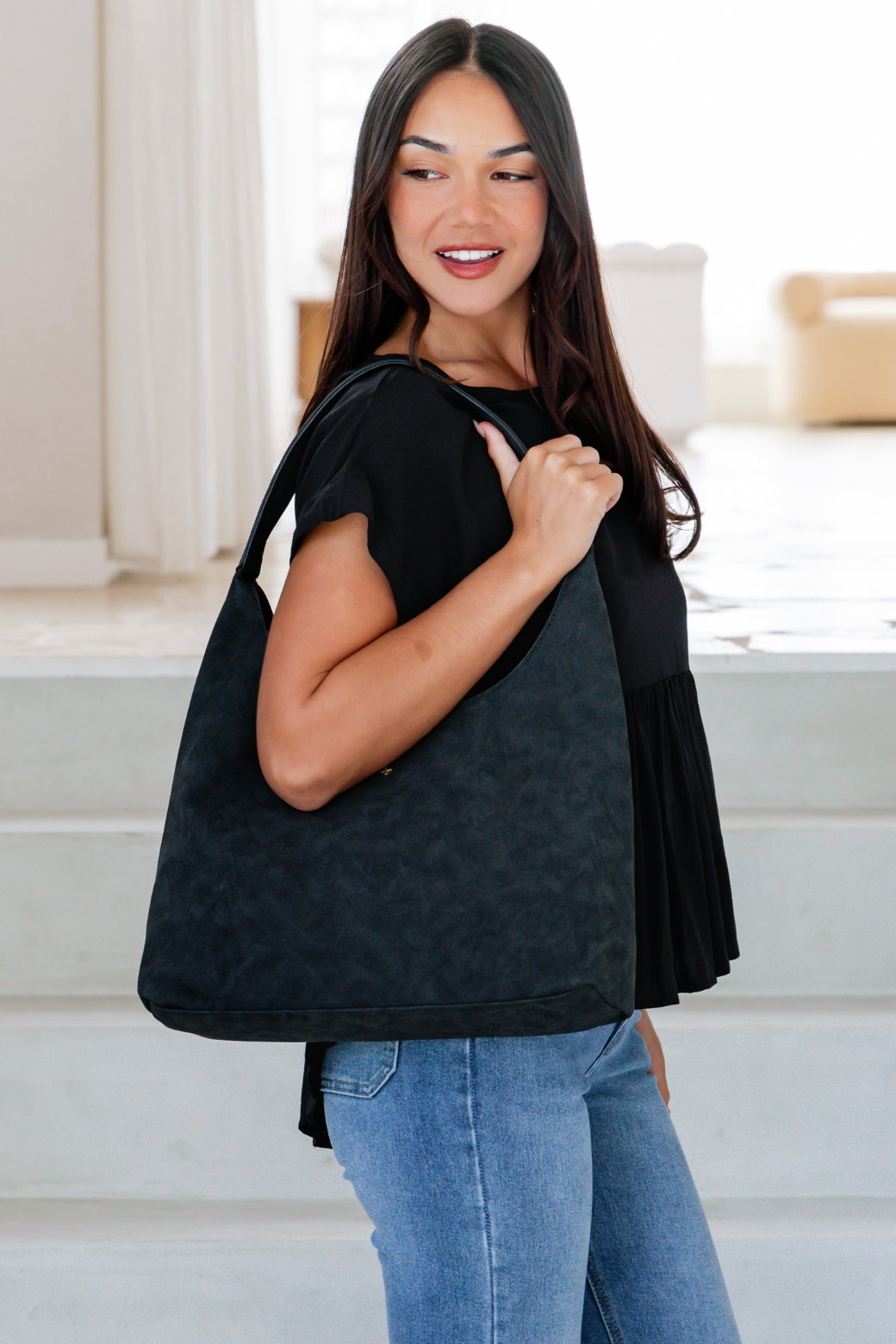 Peta + Jain Jami Large Shoulder Bag Suede Pu