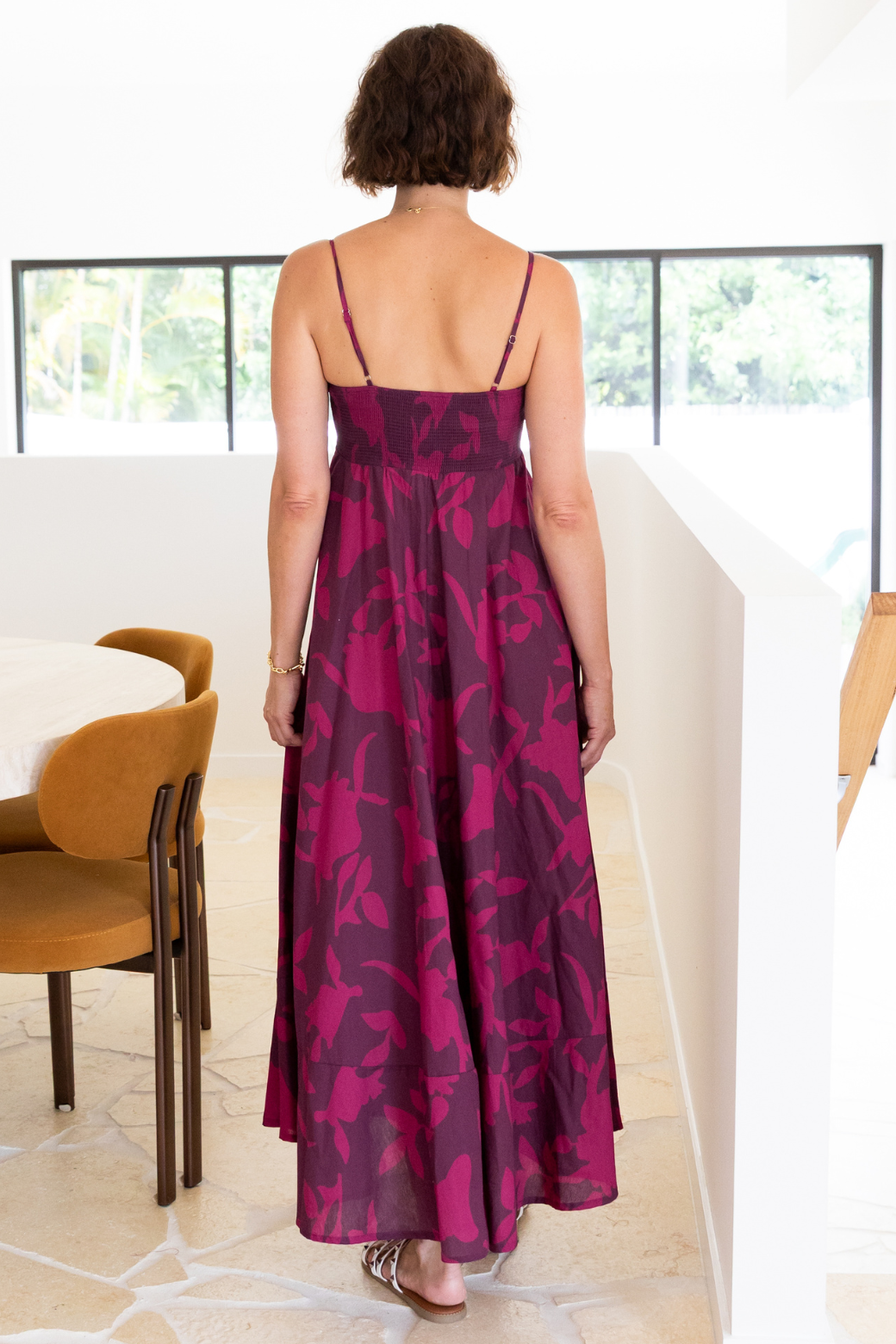Portafino Maxi Dress Plum Floral