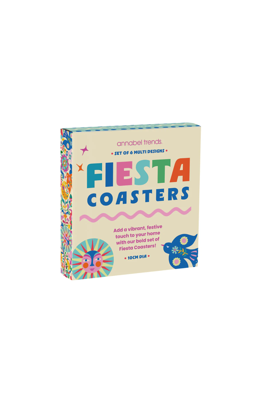 Annabel Trends Cork Backed Coaster Fiesta 6pc