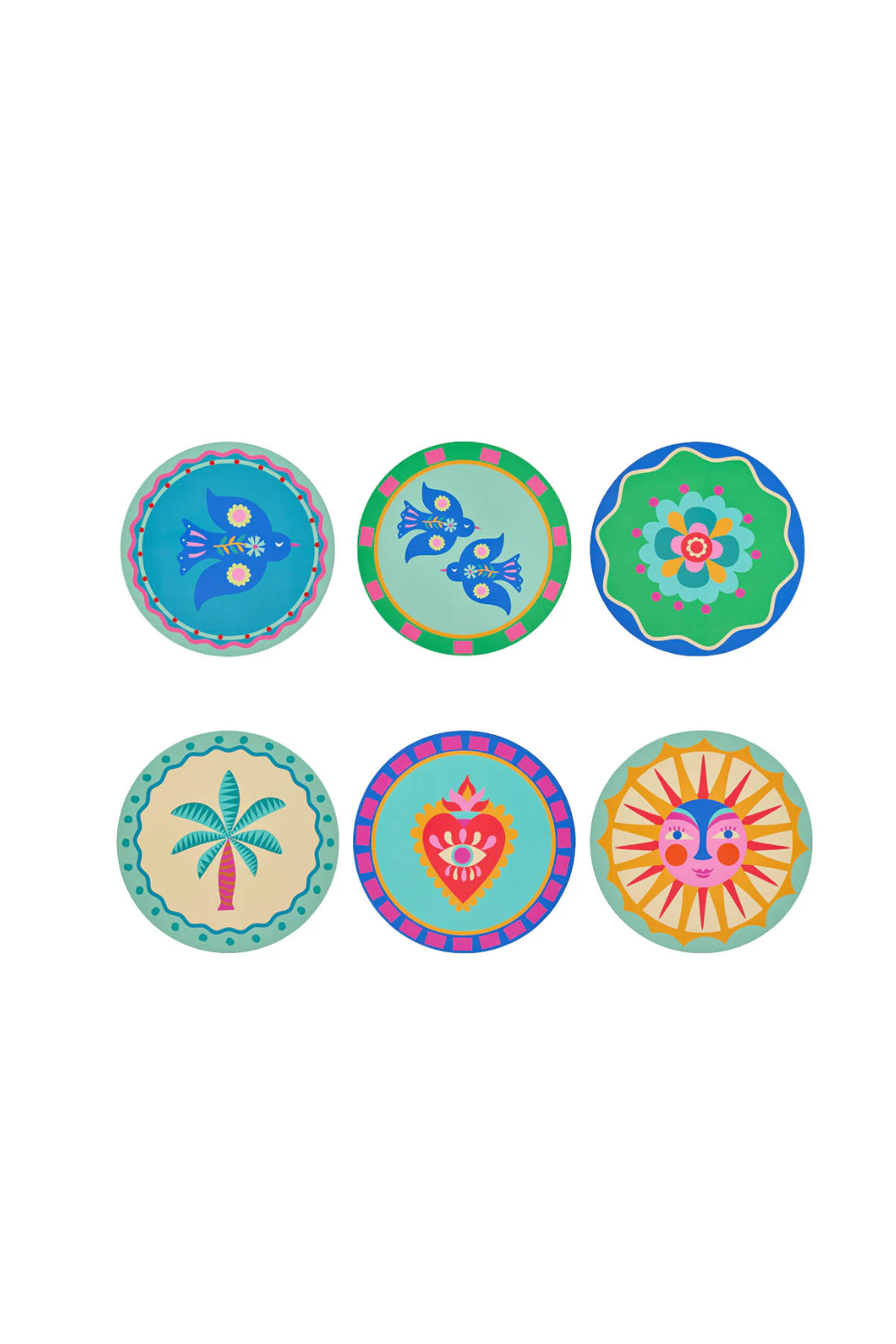 Annabel Trends Cork Backed Coaster Fiesta 6pc