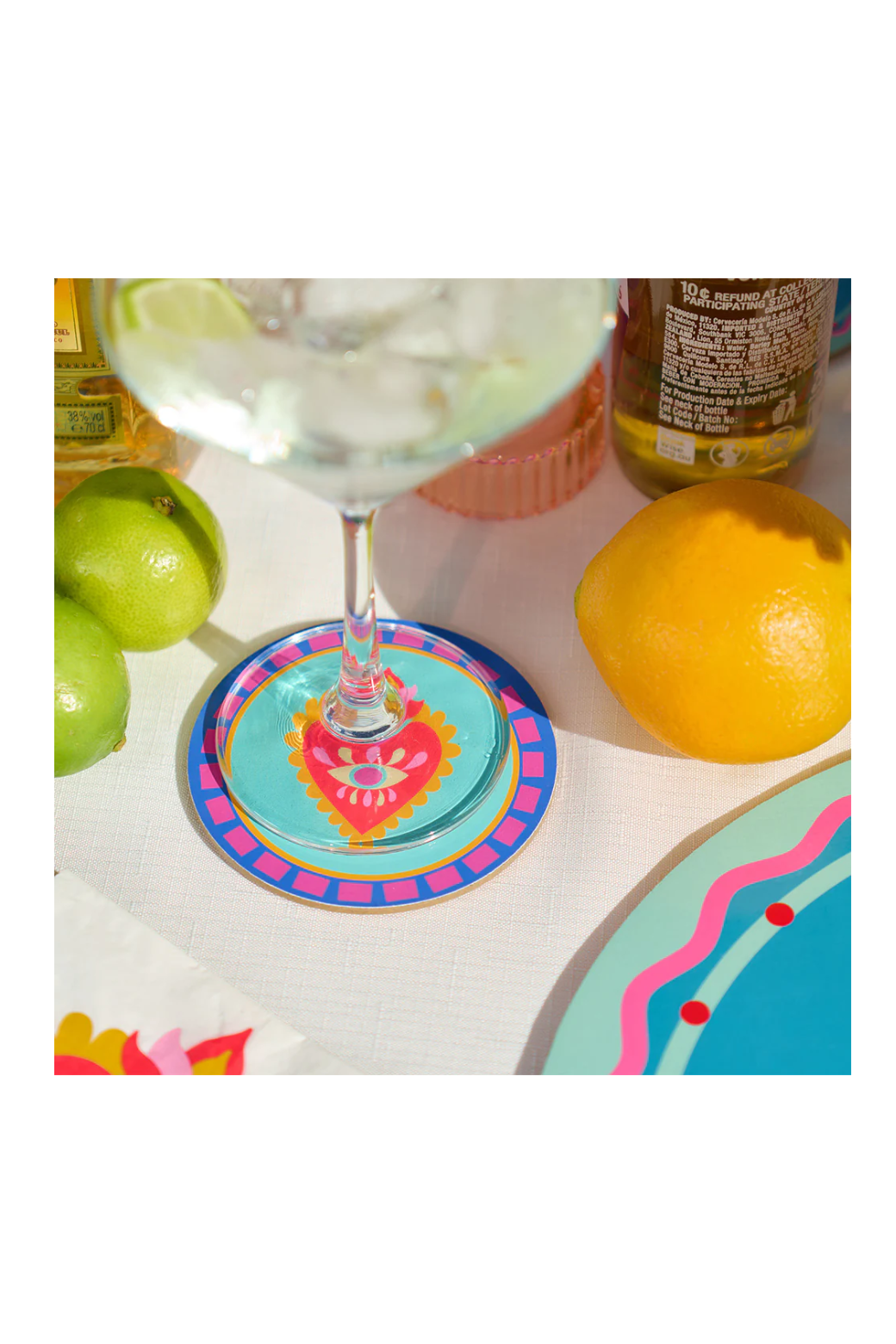 Annabel Trends Cork Backed Coaster Fiesta 6pc