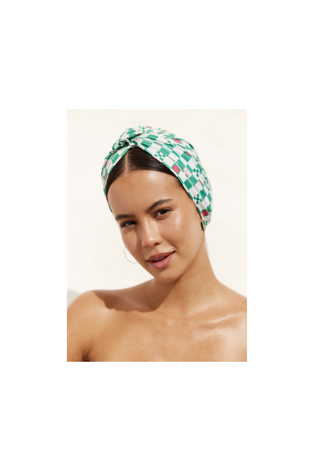 Louvelle Amelie Shower Cap Green Check