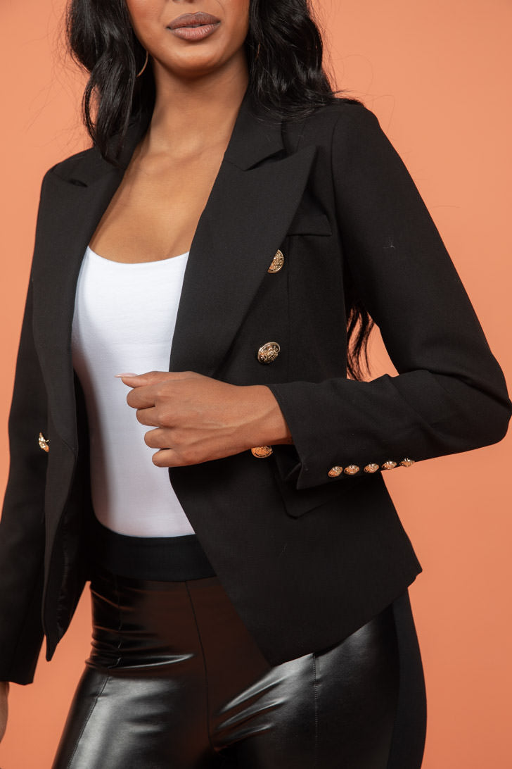 Sass Lacey Fitted Blazer Black