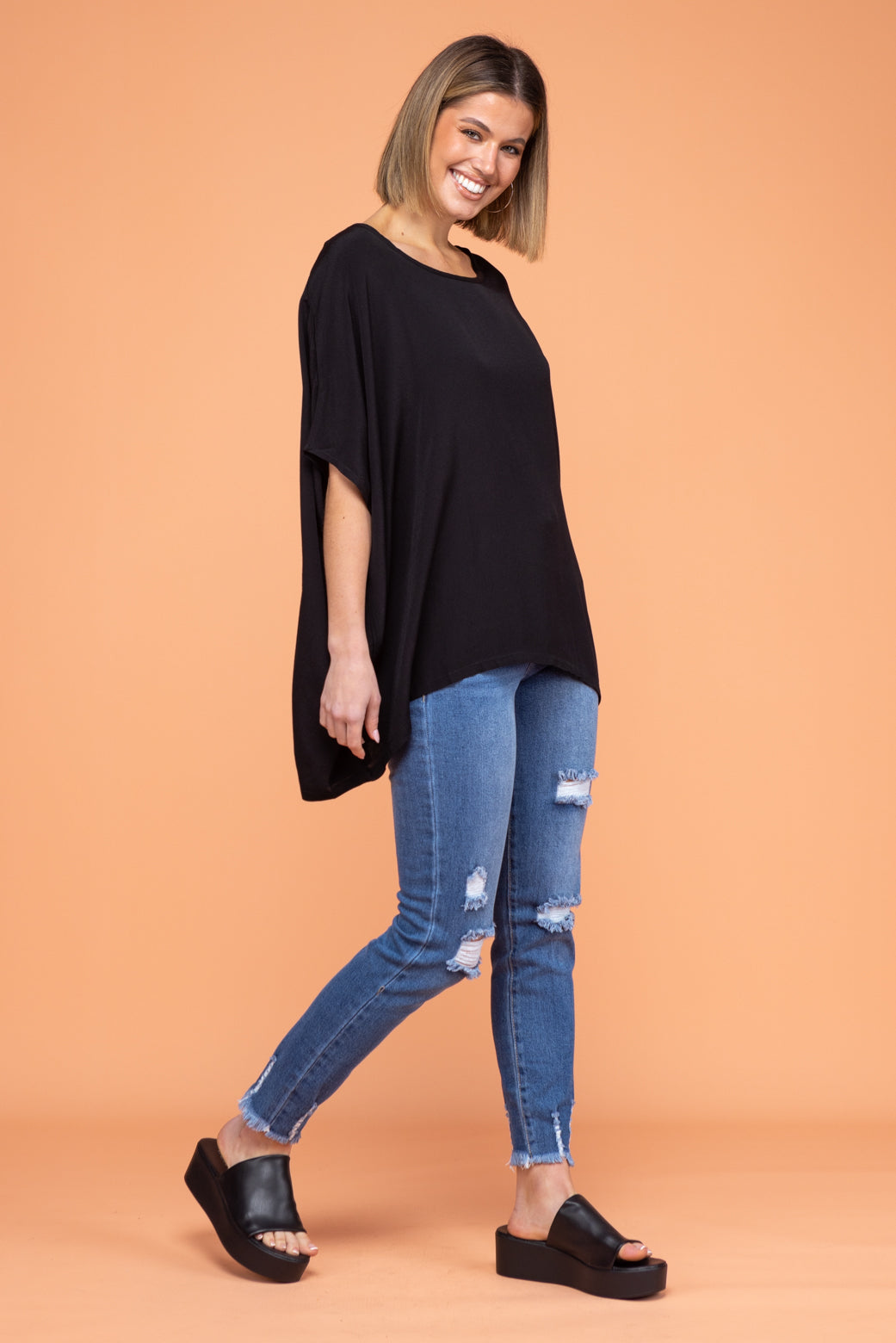 Brodie Drape Top Black
