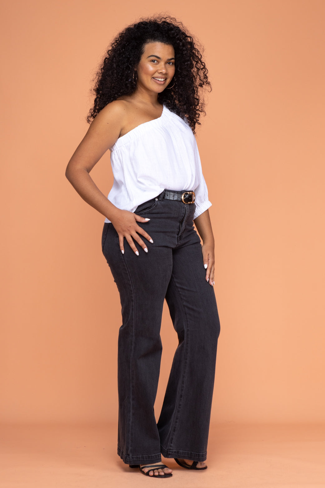 FINAL SALE | Sass Katie Flare Jeans Washed Black