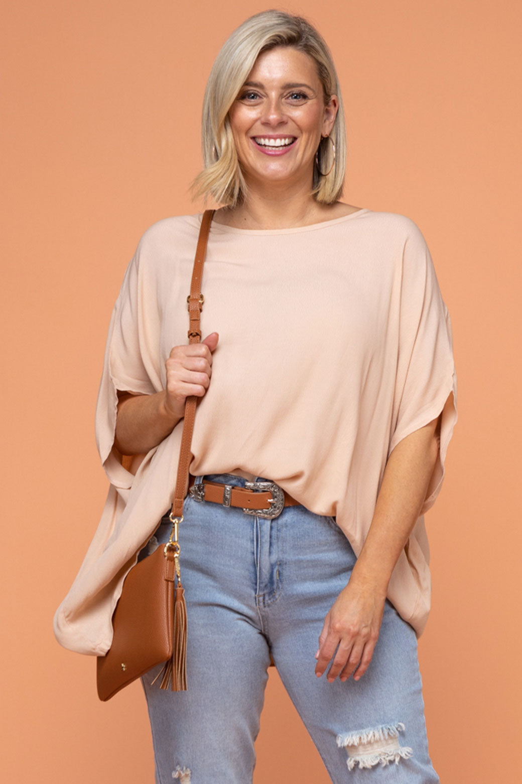 Brodie Drape Top Blush