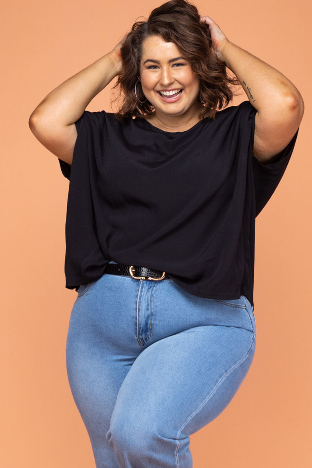 Brodie Drape Top Black