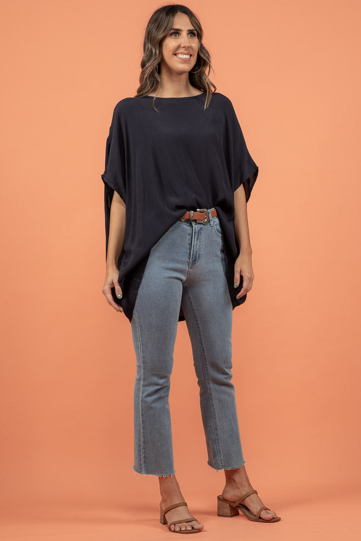 Mali Orange Drape Top