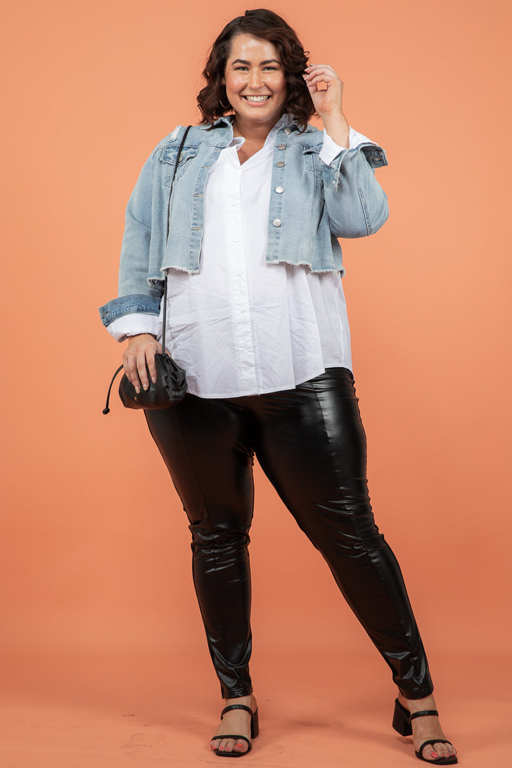 Izzy PU Leggings Black Orange Sherbet Pants Orange Sherbet