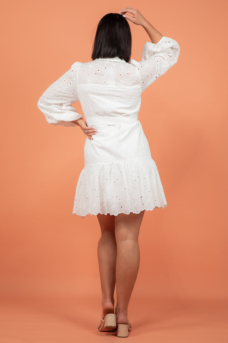FINAL SALE Louise Dress Broderie Anglaise White