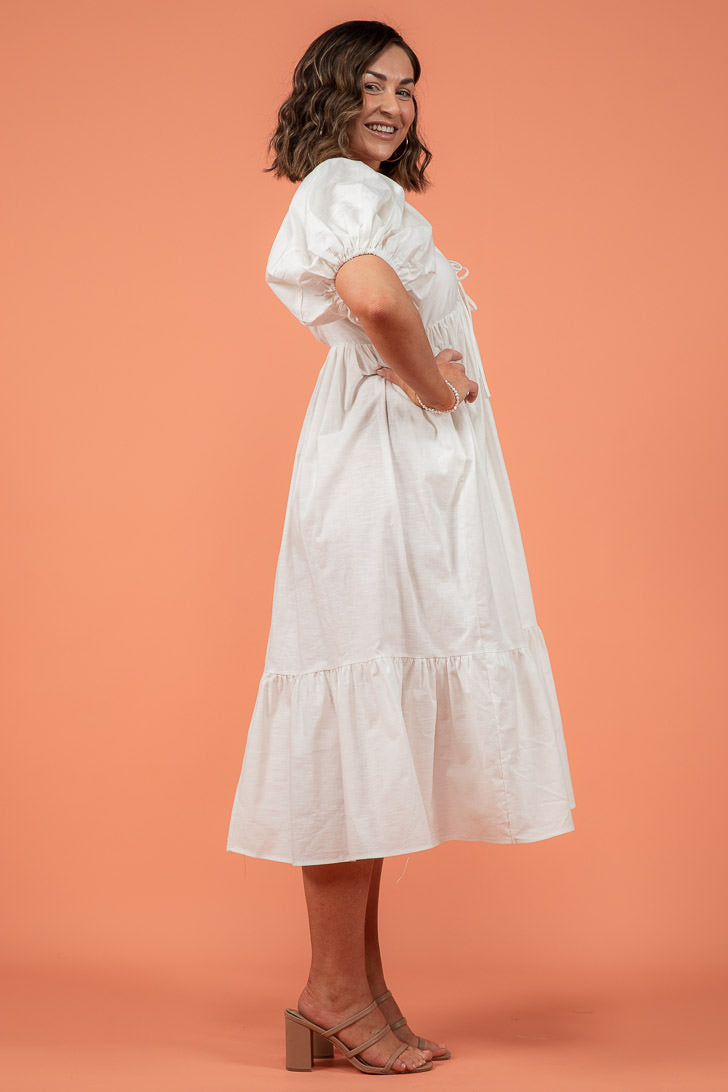 Final Sale | Lulu Midi Dress White