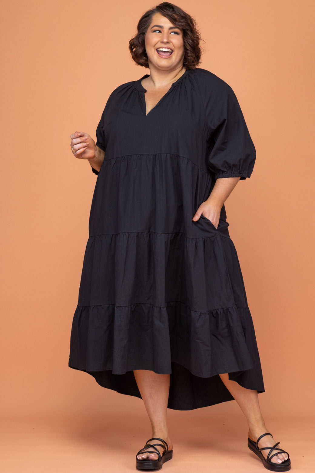 Final Sale | Noah Hi Low Dress Black