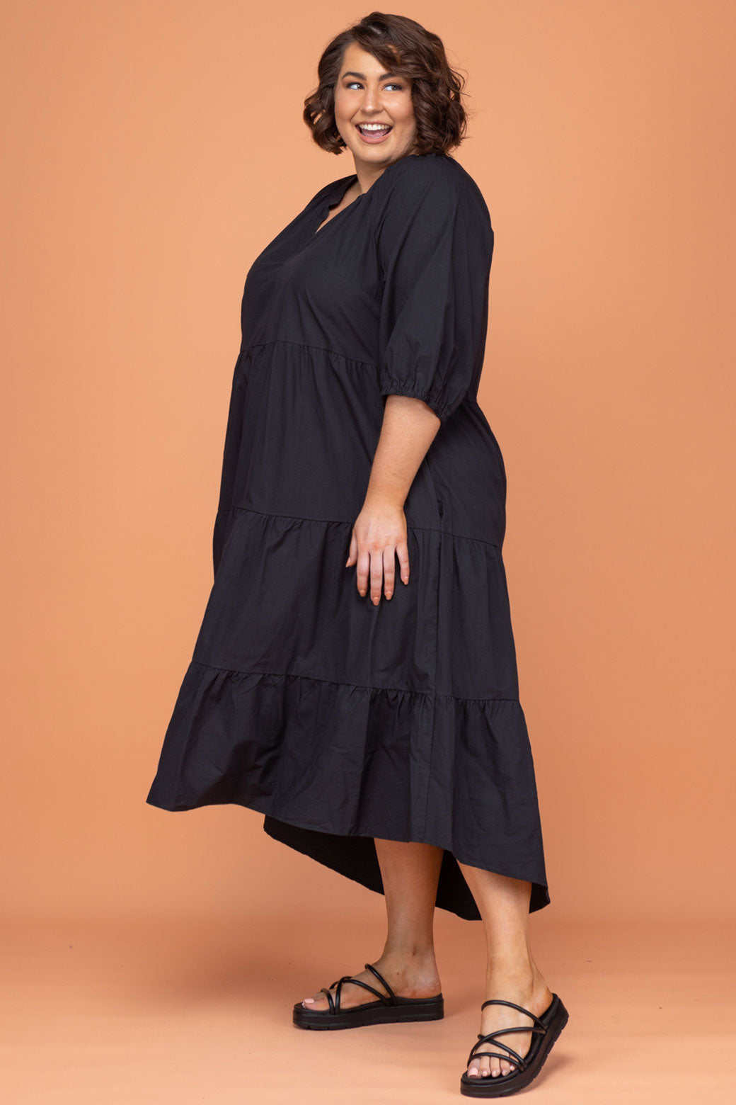 Final Sale | Noah Hi Low Dress Black