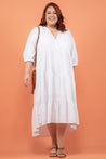Noah Hi Low Dress White