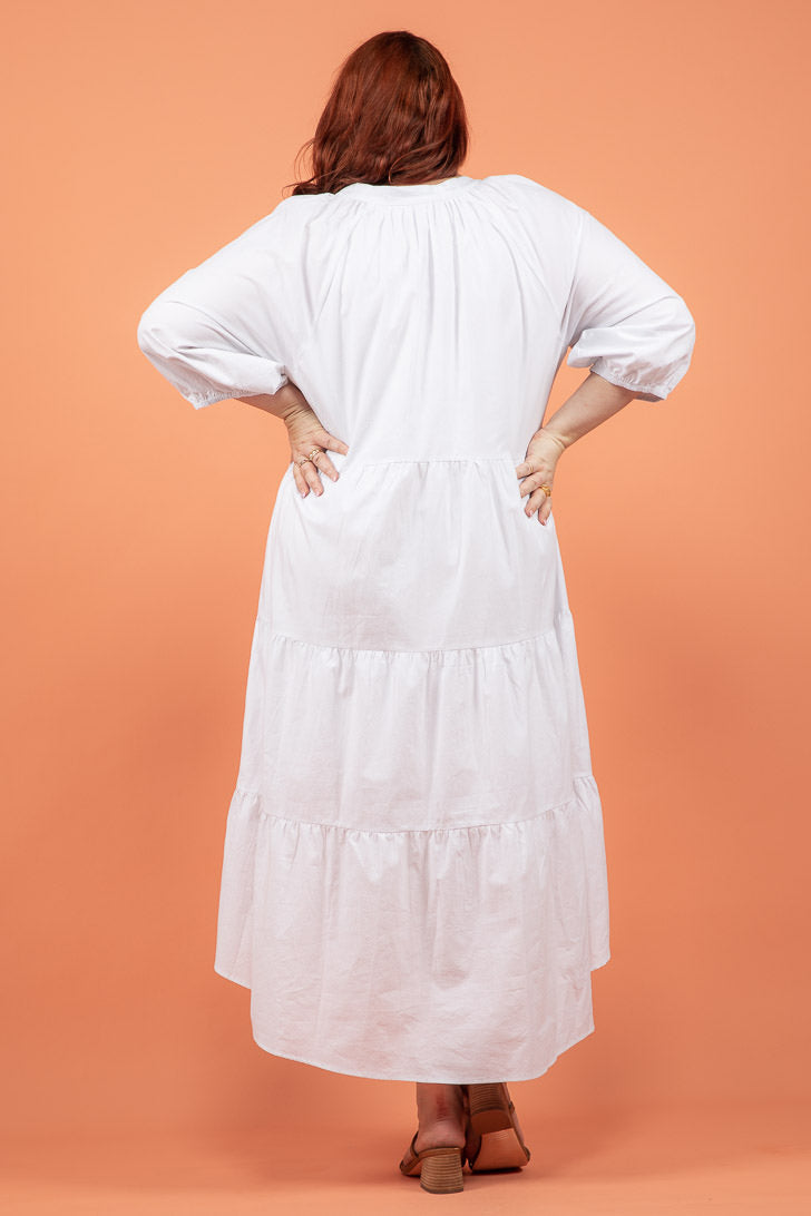Noah Hi Low Dress White