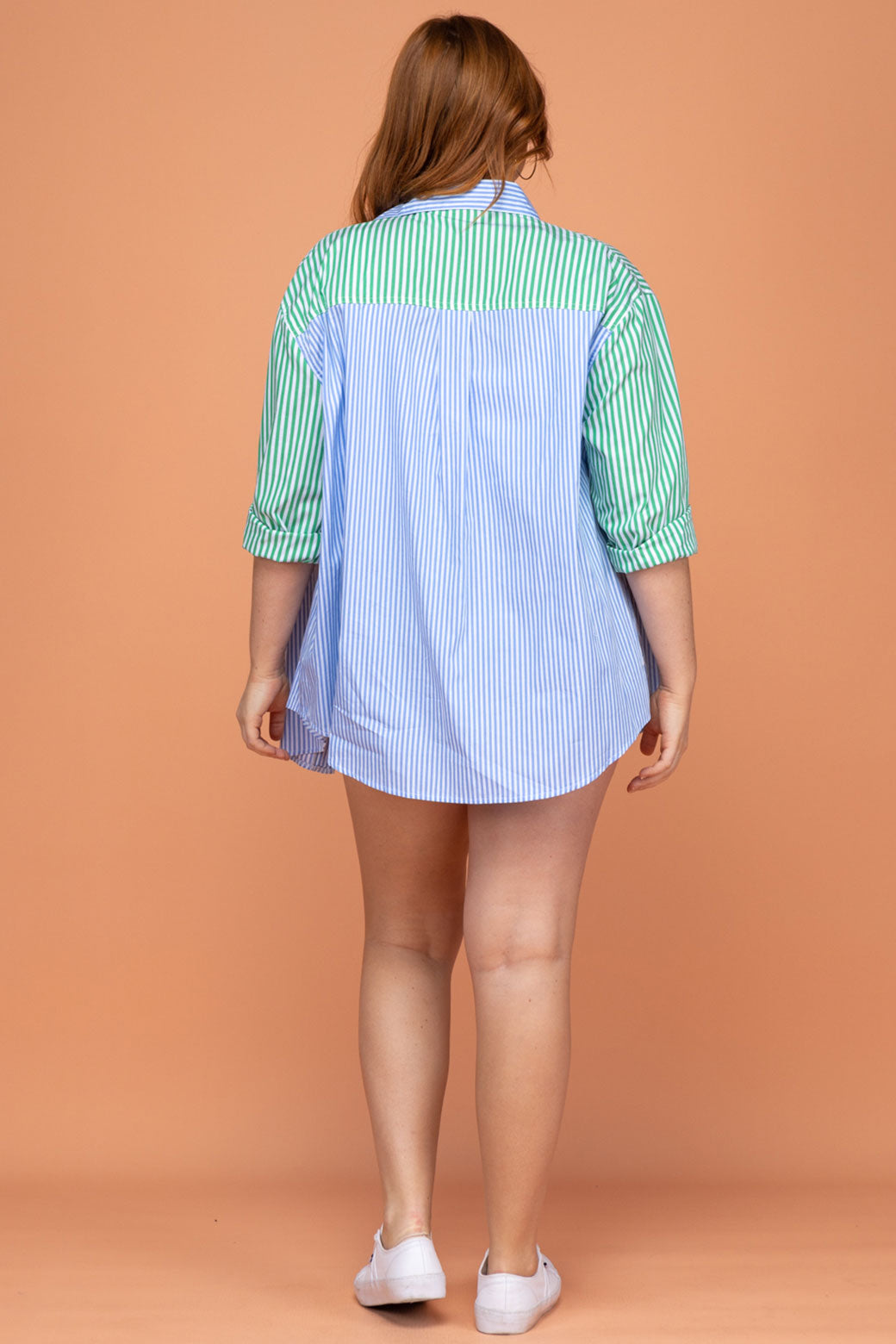 Final Sale | Perry Blouse Blue/Green Stripe