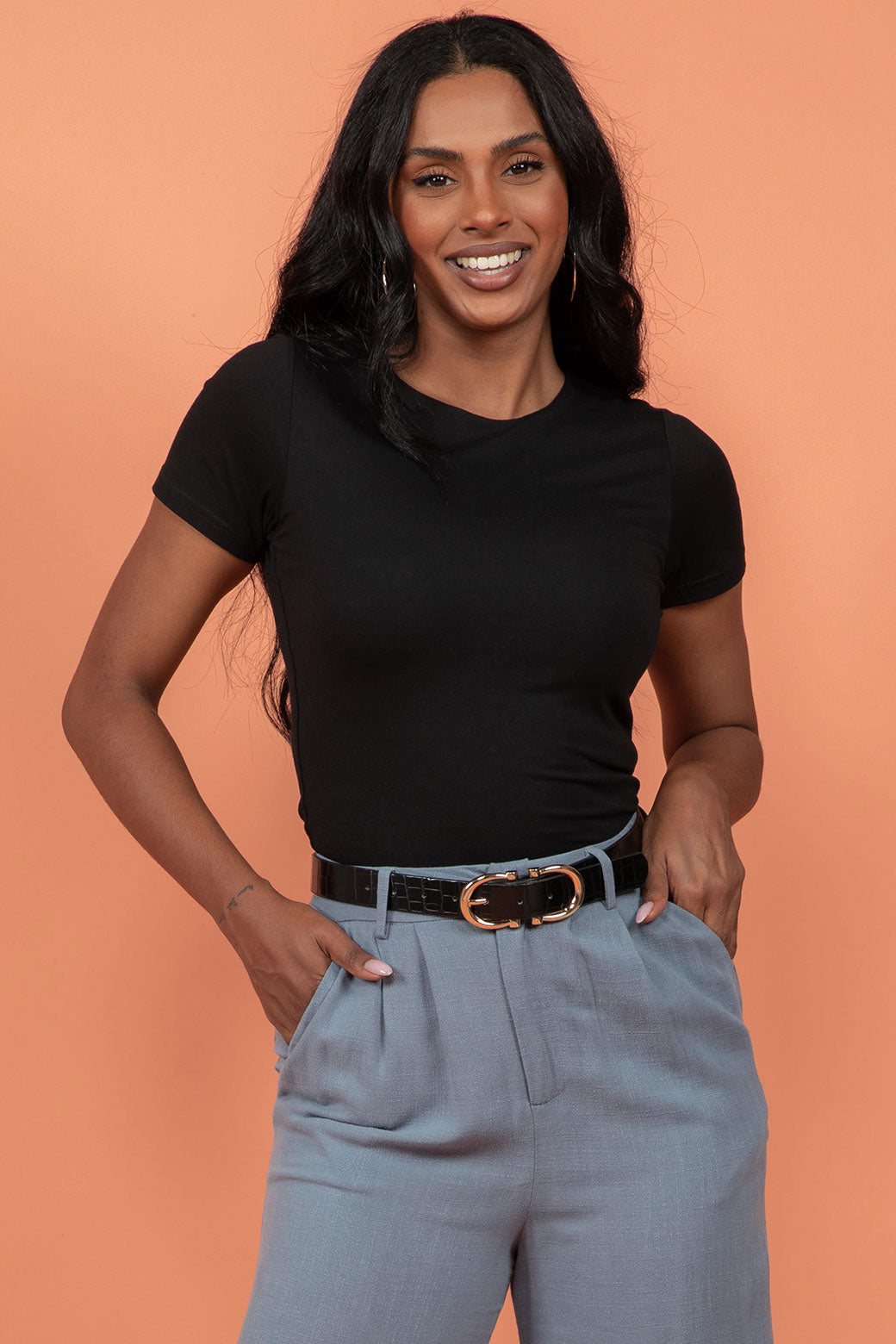 SEESEE BASIC TEE BlACK/ORANGE トップス 25ss seesee NEW BASIC SS