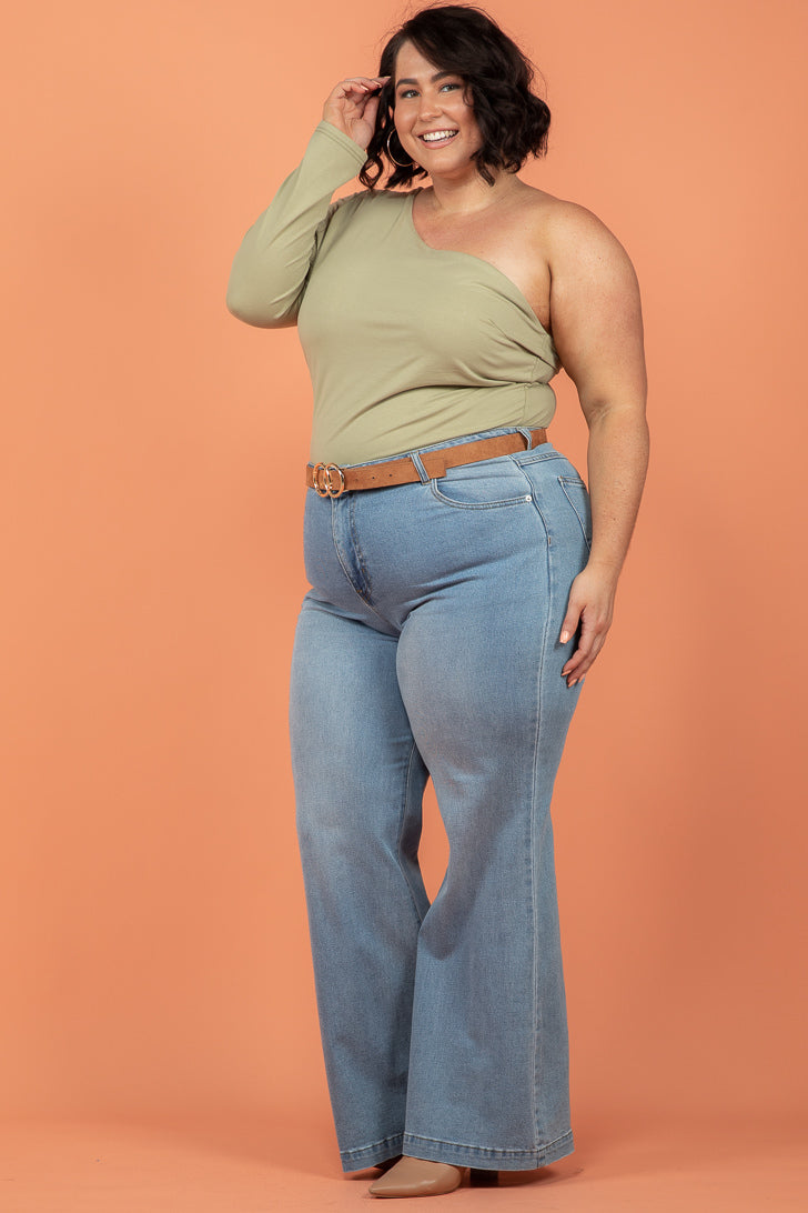 FINAL SALE | Sass Anna One Sleeve Top Sage Green