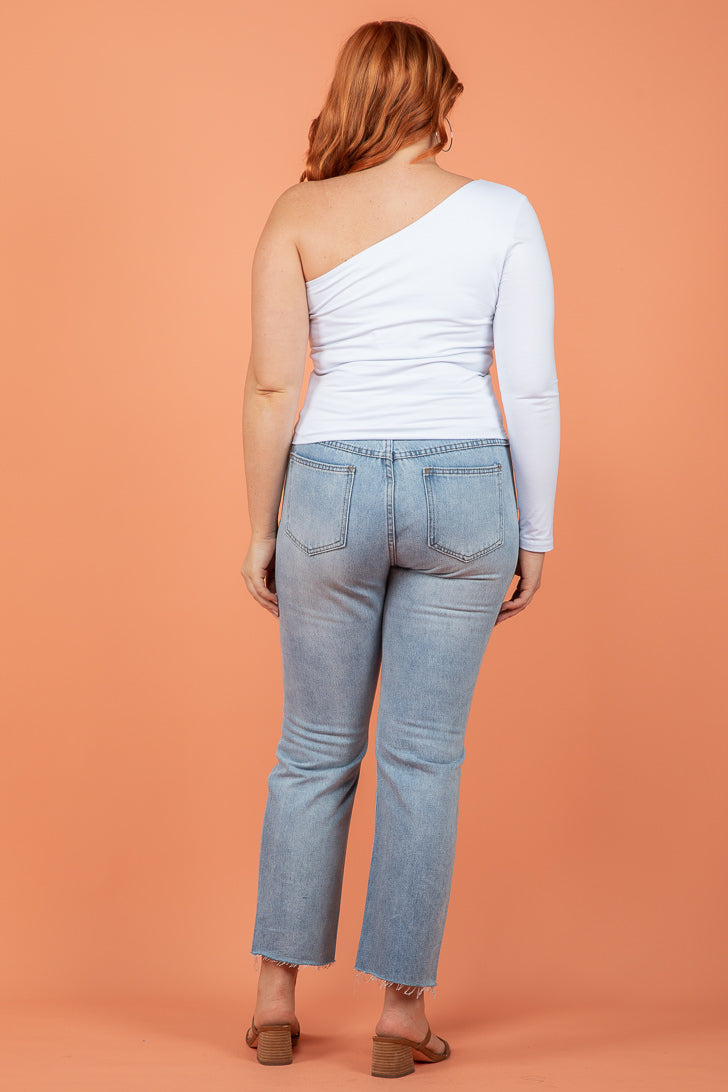 FINAL SALE | Sass Anna One Sleeve Top White