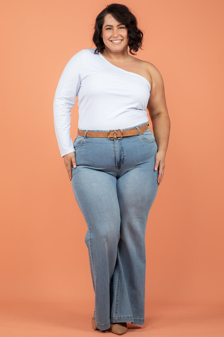 FINAL SALE | Sass Anna One Sleeve Top White
