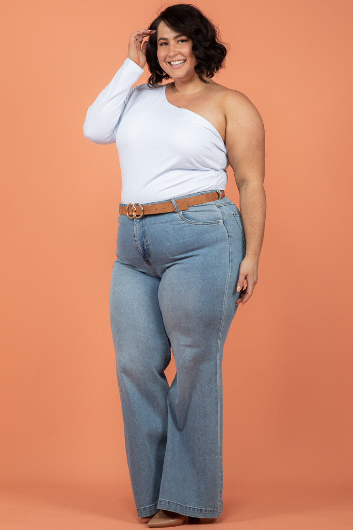FINAL SALE | Sass Anna One Sleeve Top White