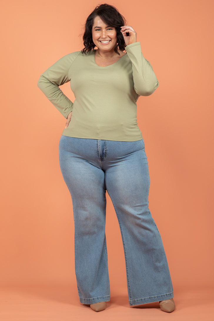FINAL SALE | Sass Serena Vee Top Sage Green