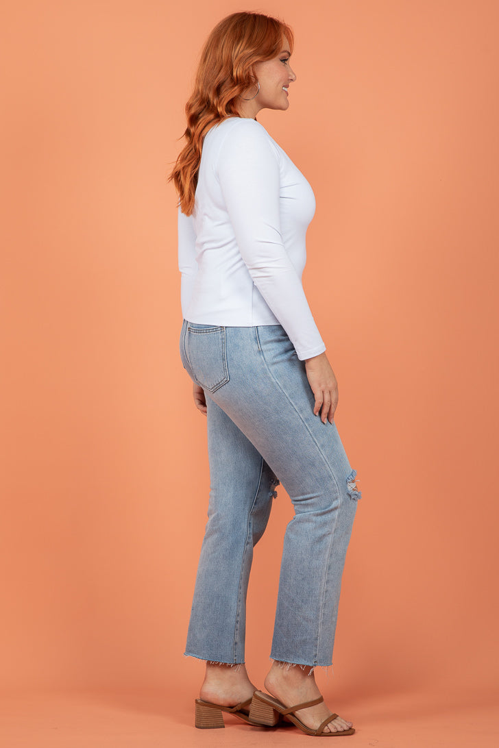 FINAL SALE | Sass Serena Vee Top White